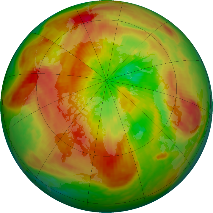 Arctic ozone map for 08 April 2003